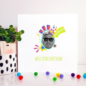Cartão Personalizado Você Fez Isso, Bem Feito, Rosto e Texto Feliz