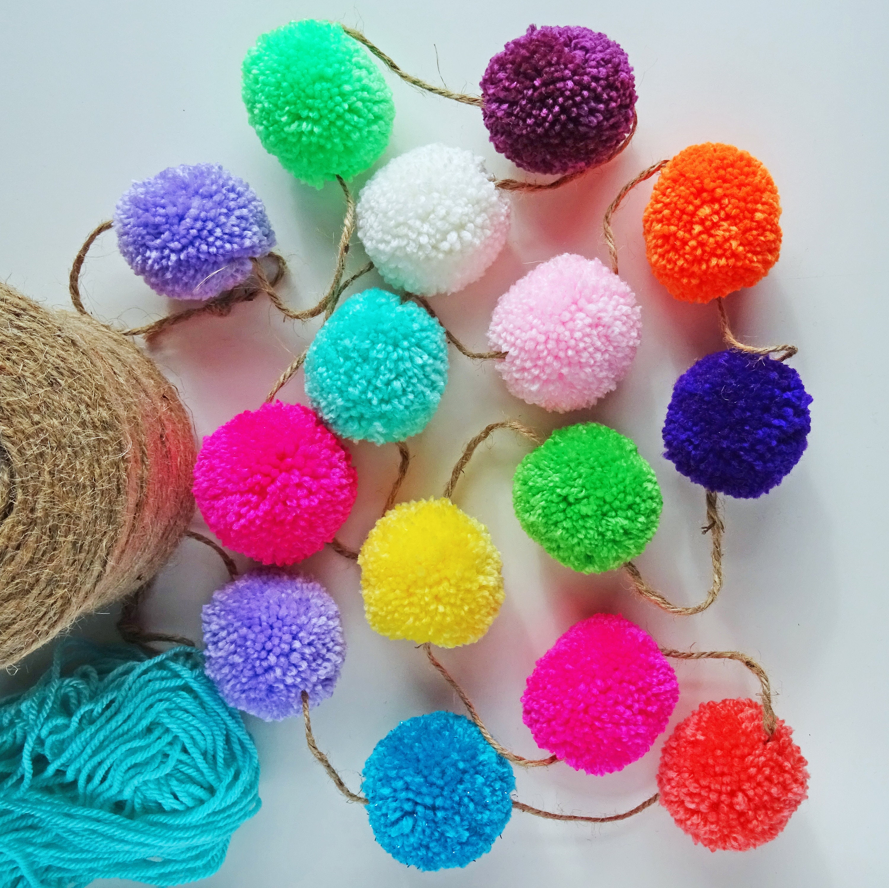 Decorative Made To Order Colour Pop Pom Pom Garland/Bunting Etsy
