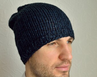Hand knitted men's hat