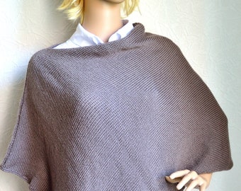 Handmade knitted long women's poncho