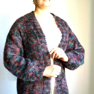 Hand Knitted Women&#39;s Super Kid Mohair Cardigan