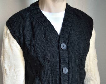 Hand knitted men's cardigan