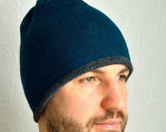 Cappello da uomo realizzato a mano in 100% cashmere