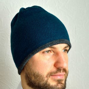 Bonnet En Cachemire 100% Pur Villand - Revers Côtelé, Ultra Doux | Homme, Taille Unique, Lavage Main