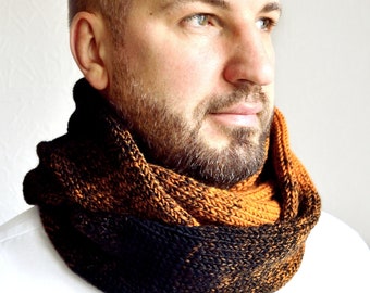 Hand made unisex wool snood scarf