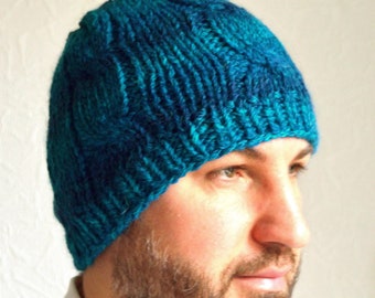 Hand Knit Men's Alpaca Wool Hat
