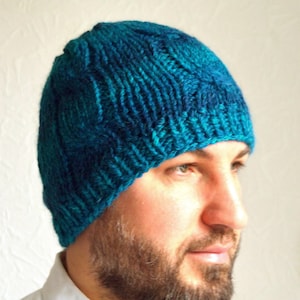Hand Knit Men&#39;s Alpaca Wool Hat