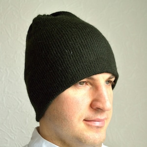 Bonnet homme moelleux 100% cachemire fait main