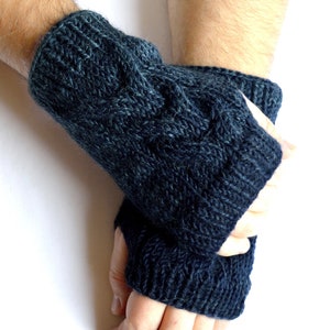 Hand Knitted Men's Wool Arm Warmers - Etsy