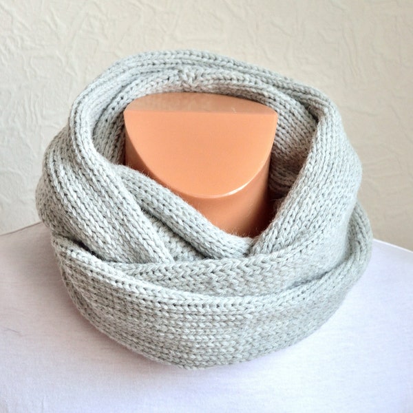 Hand made men's alpaca wool snood scarf