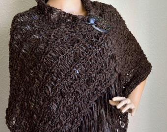 Hand knitted light women's shawl