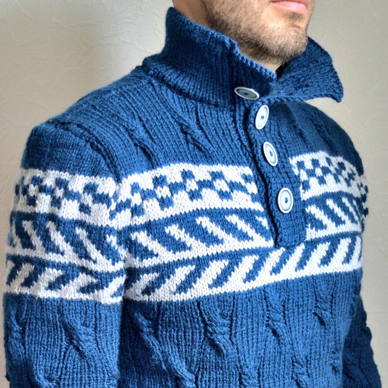 Knitted Sweater Men Etsy