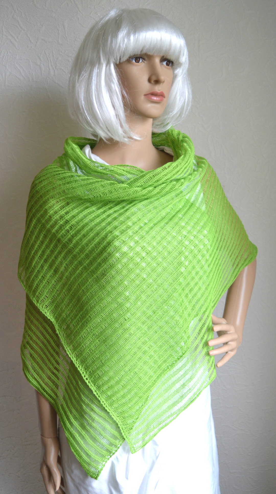 Hand Knitted LINEN Women's Shawl Etsy UK
