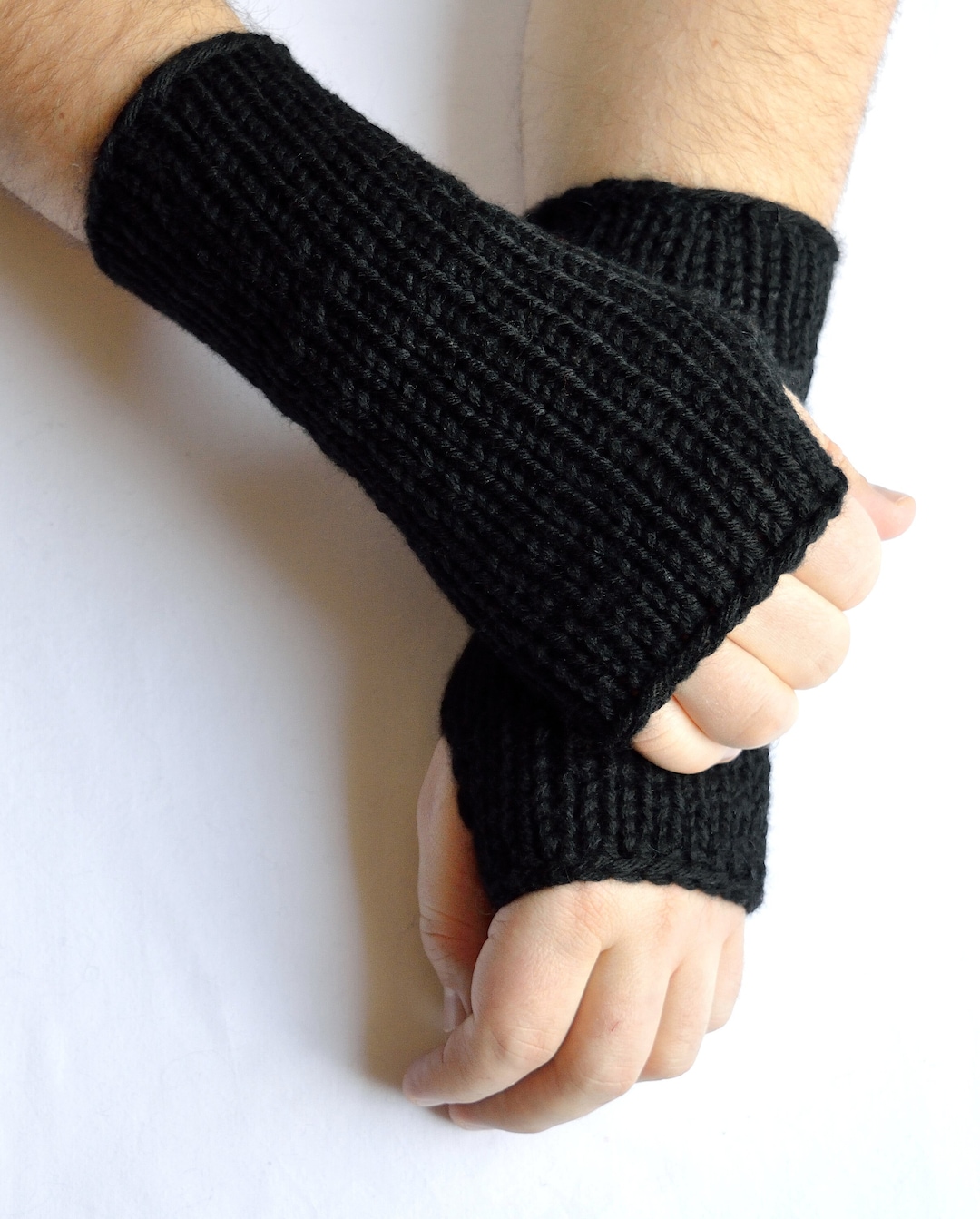 手編みのメンズウールアームウォーマー - Etsy 日本