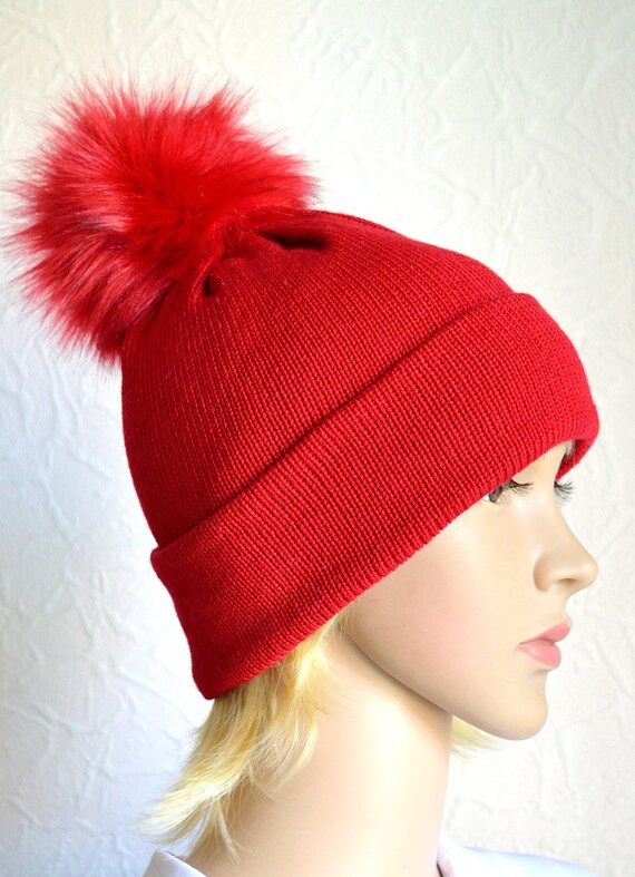 100% Cashmere Women's Pompom Hat - Etsy 