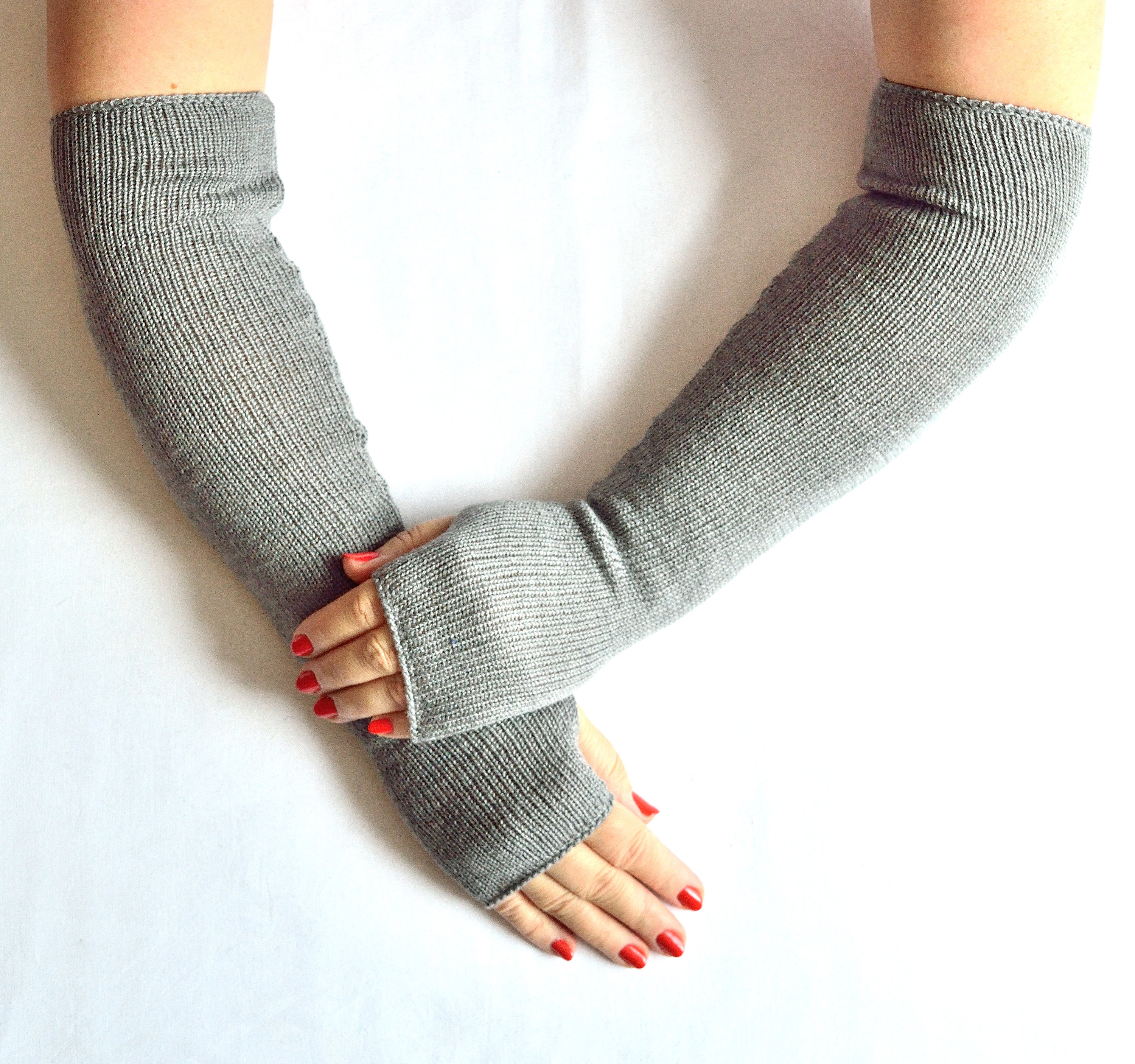 Handmade, Knitted Cashmere - Silk Arm Warmers - Etsy