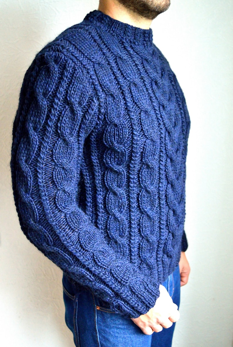 Hand Knitted Men's Sweater - Etsy