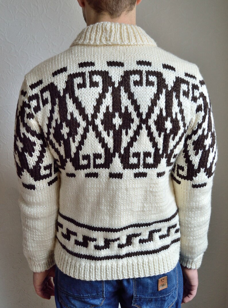 Hand knitted men's cardigan image 4