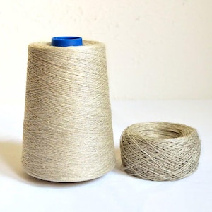 Hilos para tejer y tejer de lino 100 % natural sin teñir, ovillos de 50 gramos (1,76 oz)