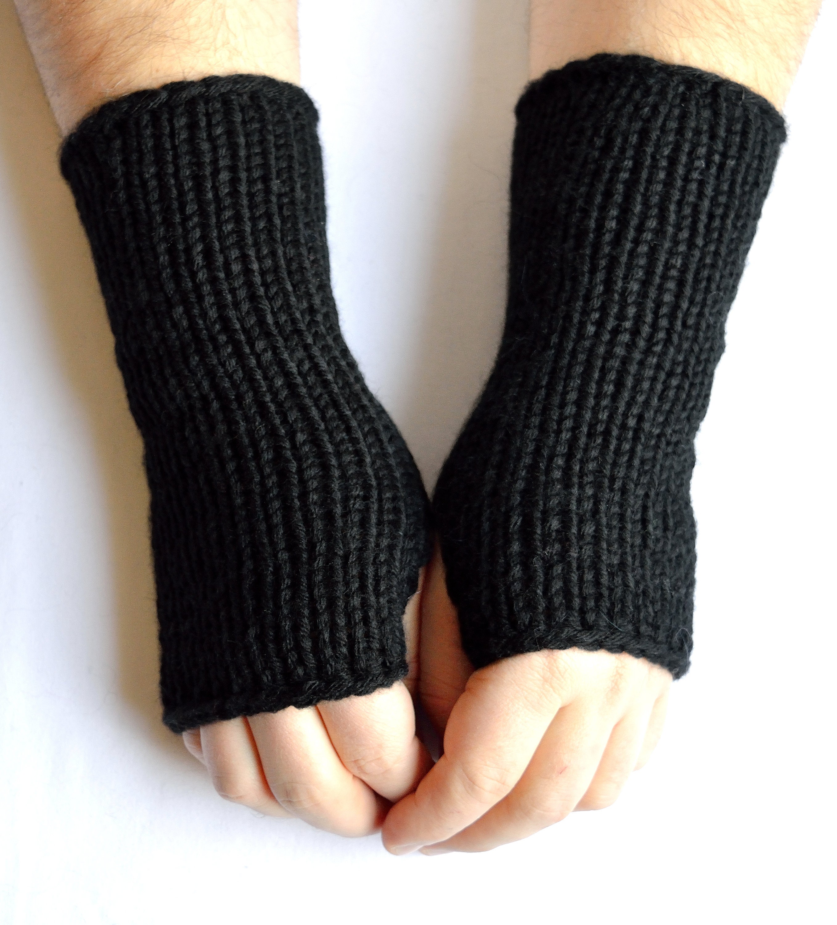 Hand Knitted Men's Wool Arm Warmers - Etsy
