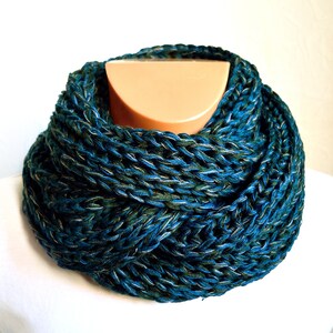 Hand Knit Unisex Cashmere Slight Gloss Snood Scarve from Handspun yarn