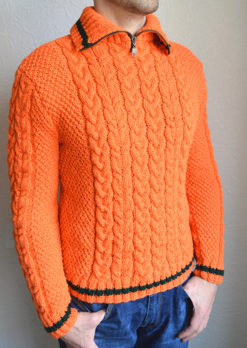 Hand knitted men's sweater Etsy
