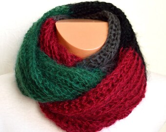 Handgestrickter Unisex Mohair - Wolle Rundschal