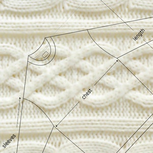 Hand knitted men's merino wool sweater image 6