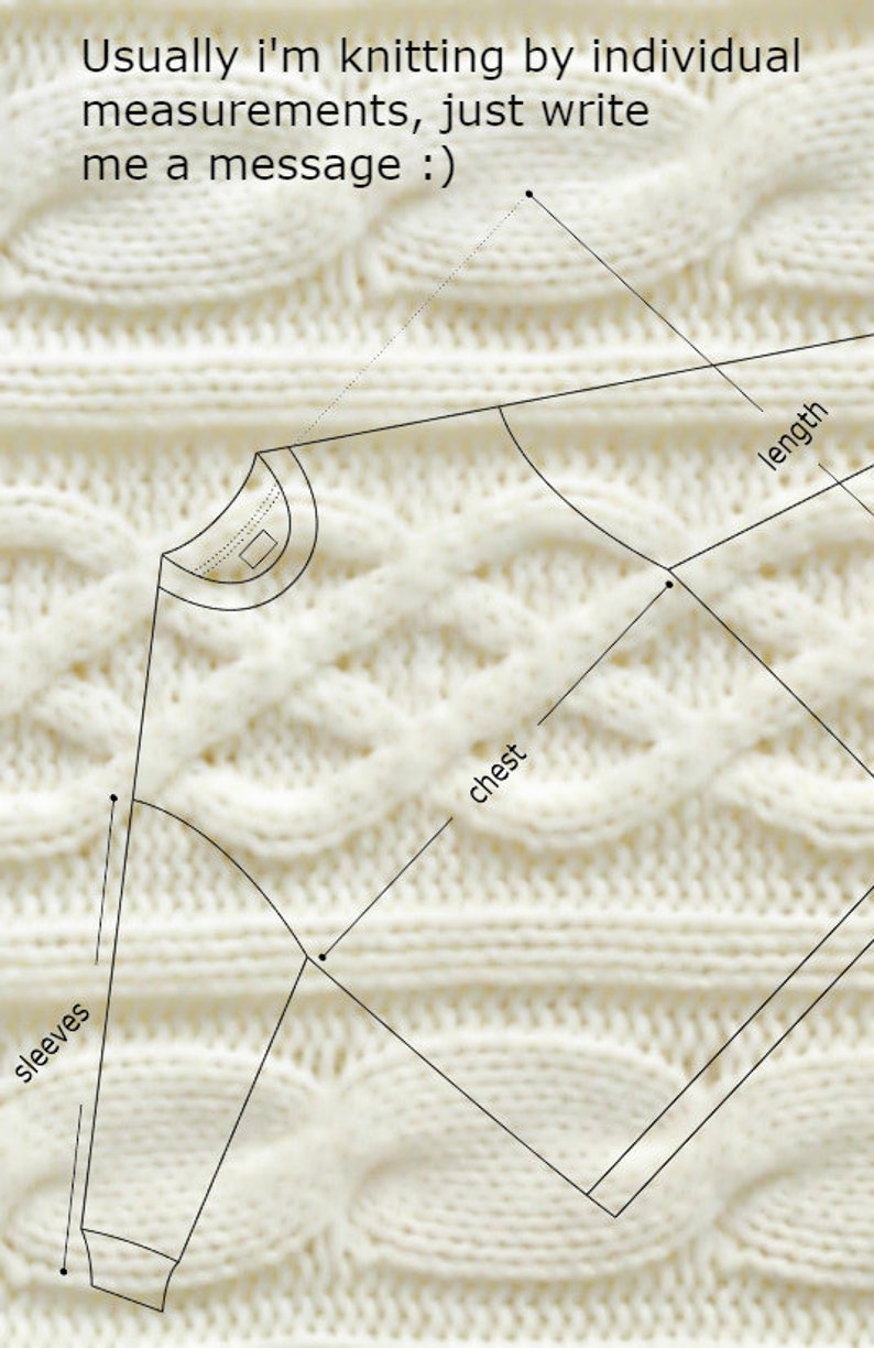 Hand knitted men's merino wool sweater image 6