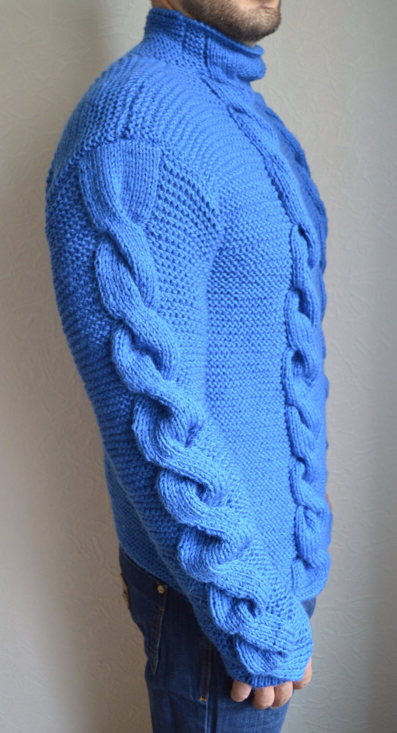 Hand knitted men's sweater Etsy