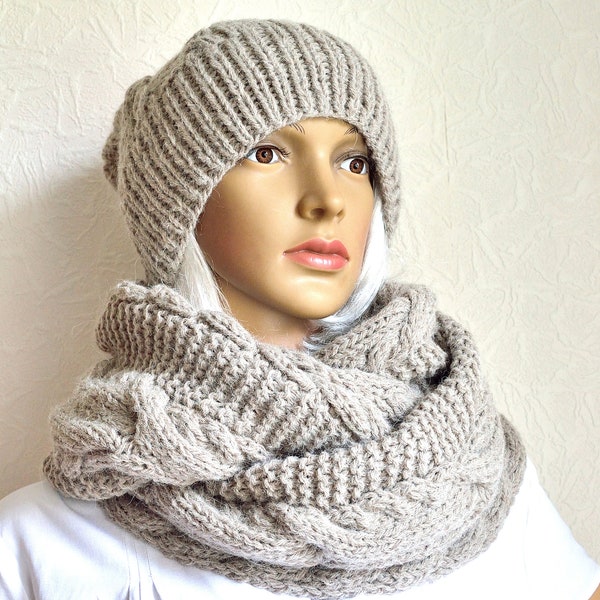 Chunky Knit Snood Etsy