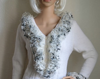 Hand knitted women's merino wool sweater