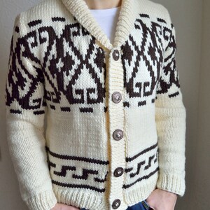 Hand knitted men's cardigan image 3