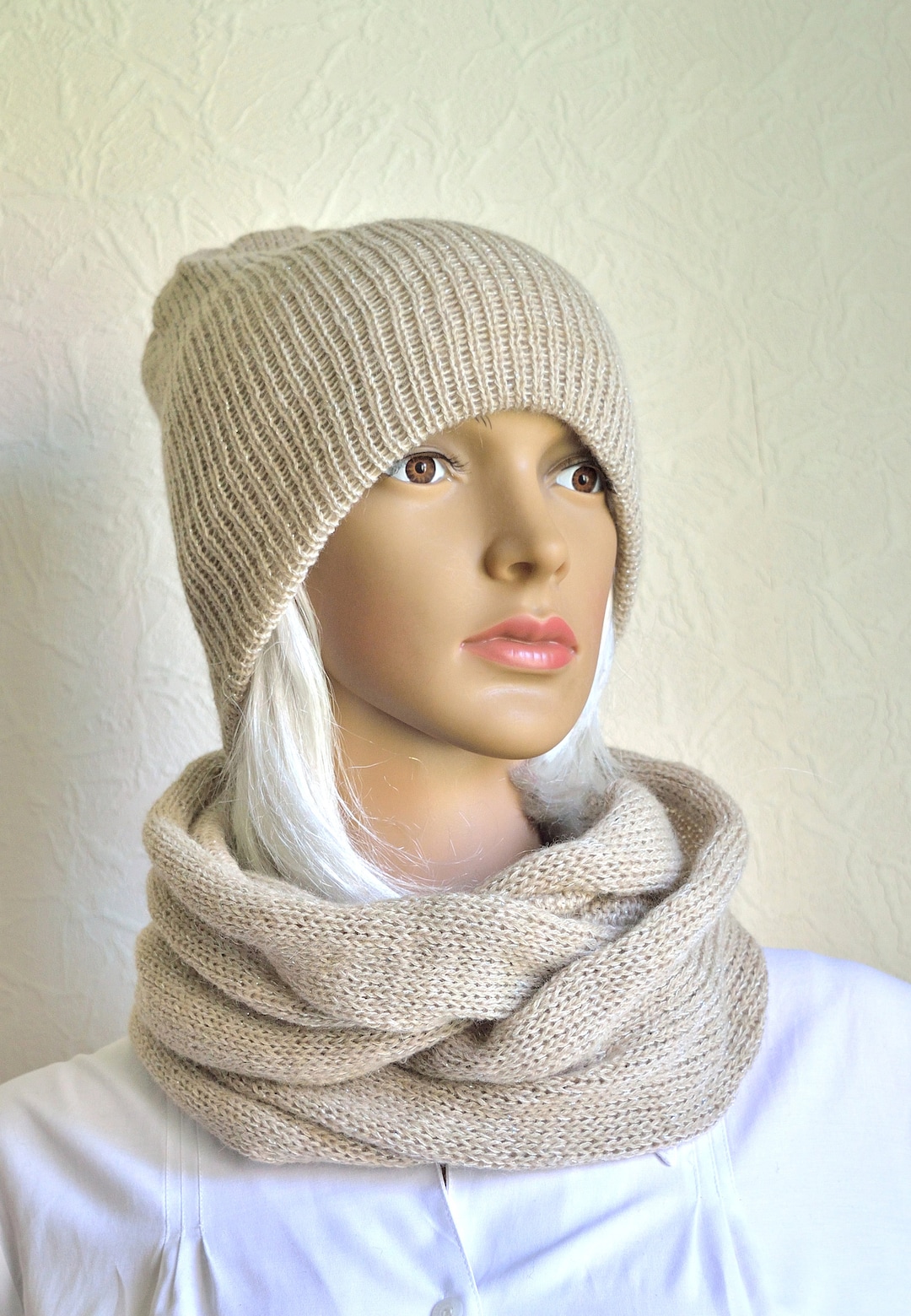 Handmade Woolen Cap Woolen Scarf For Women's Head Hand Made