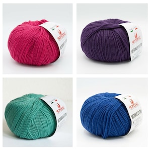 Italian Merino Wool Knitting Crochet Yarn, 100 grams / 3.5 oz balls