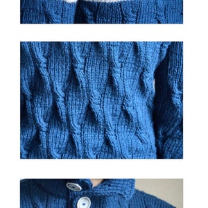 Hand knitted men's merino wool sweater image 4