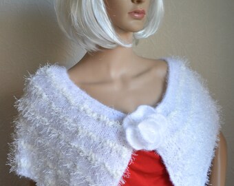 Hand knitted women's shawl
