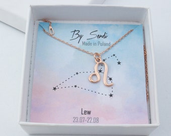 Leo zodiac necklace, astrology sterling silver birthday gift for her