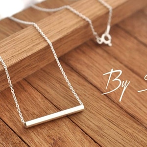 Tube necklace,  sterling silver geometric jewelry, minimalist gift for her best friend