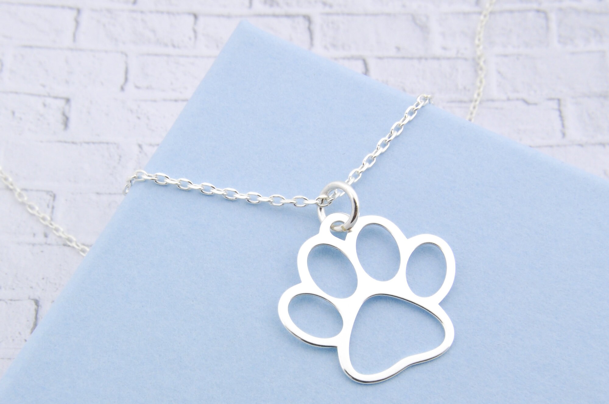 Sterling silver paw necklace pet memorial gift best friend | Etsy