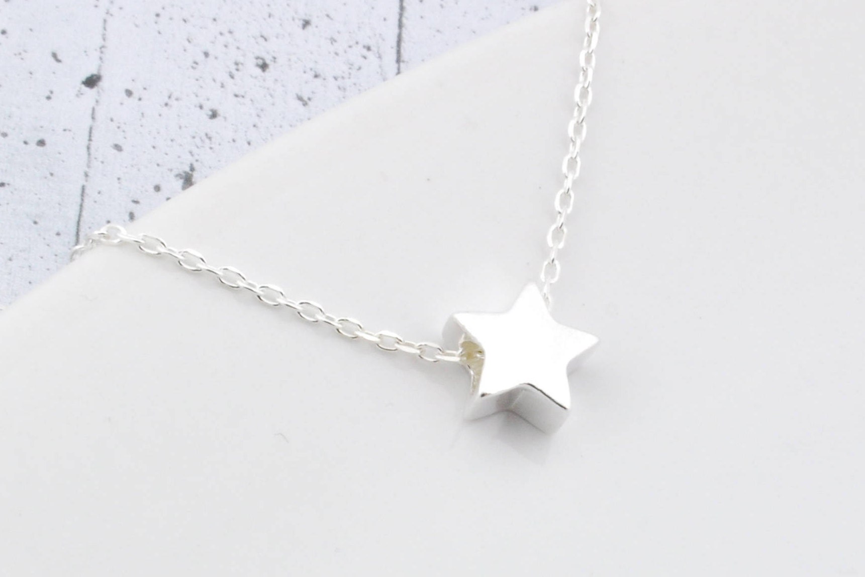 アパレル通販サイトランキング Star Minimalist Silver Sterling 3D, Pendant Lucky Necklace, アクセサリー