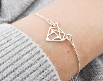 Fox bracelet, sterling silver jewelry, minimalist charm,small giftfor her best friend
