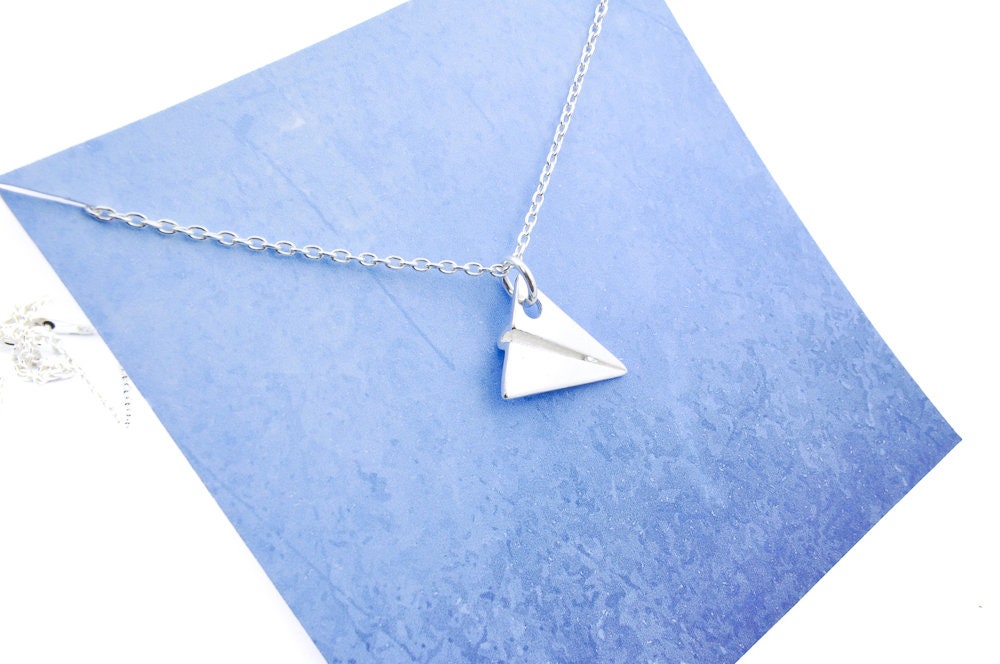 Louis Vuitton M01034 LV Paperplane Necklace, Silver, One Size