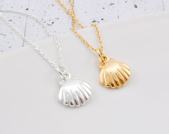 Seashell necklace sterling silver, birthday gift for her best friend