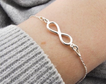 Infinity bracelet, sterling silver jewelry, best friend giift