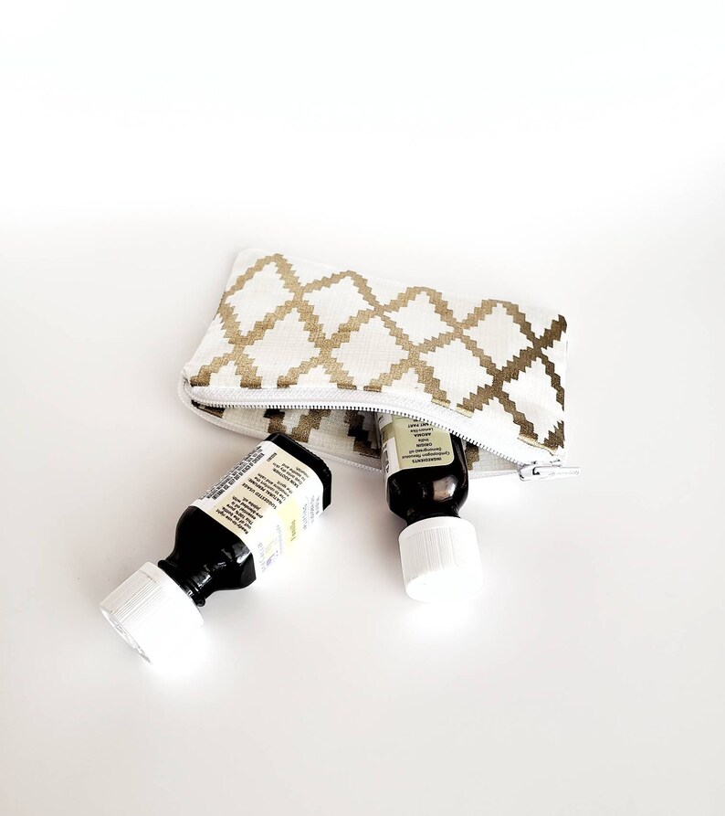 Glam Zipper Pouch Gold Mini Organizer Geometric Purse Organizer Glam Pouch Gold Mini Zipper Pouch