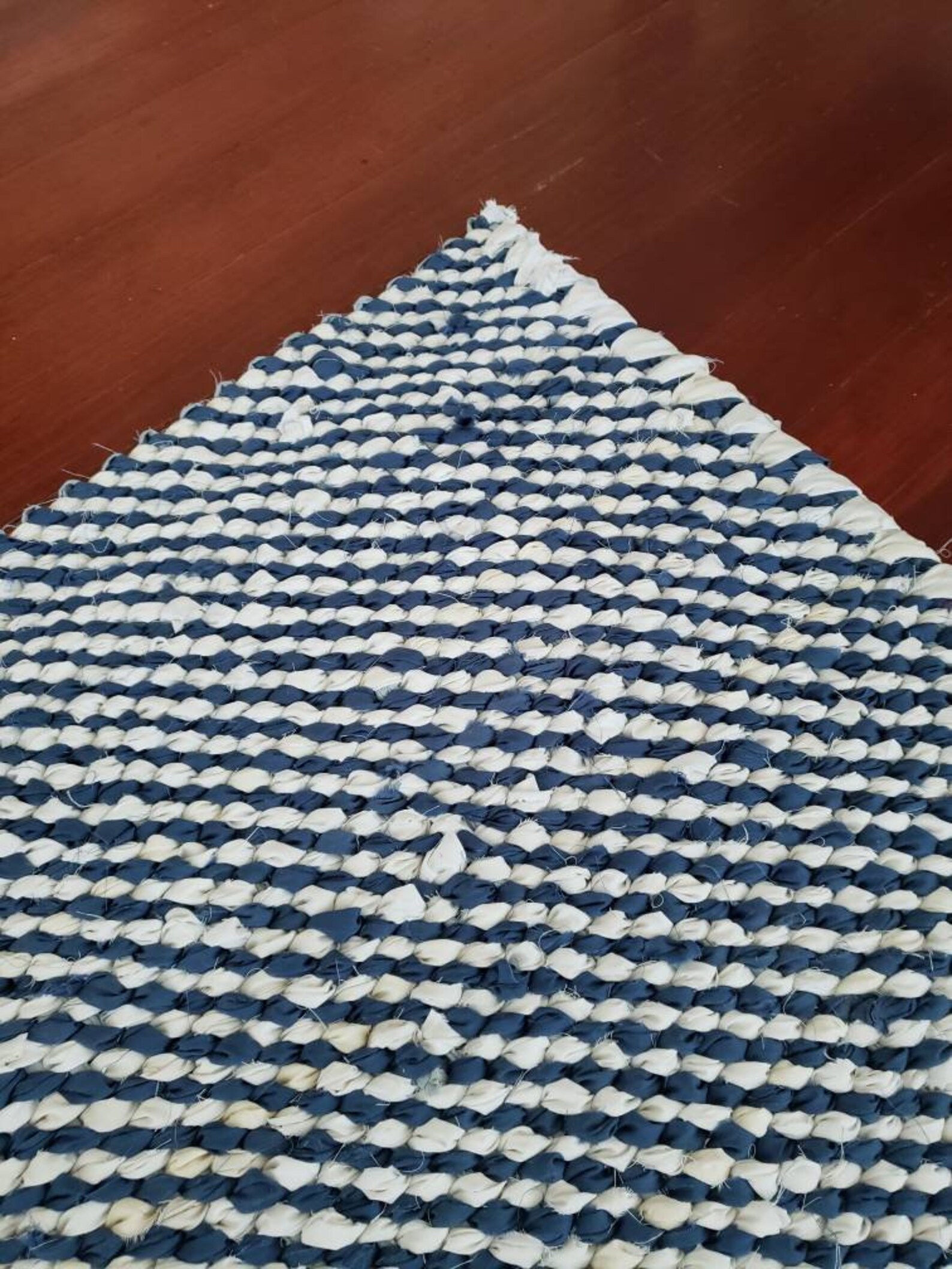 Blue Rag Rug Handbraided Rag Rug Recycled Rag Rug Neutral Etsy