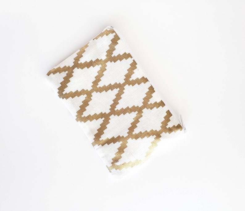 Glam Zipper Pouch Gold Mini Organizer Geometric Purse Organizer Glam Pouch Gold Mini Zipper Pouch