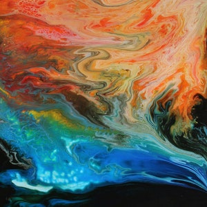 Peinture fluide acrylique, Acrylique Pour, Verser, Résine Art, Photo, Résumé, Art, Résumé, Art, Époxy, Moderne, Photo, Peinture, Original