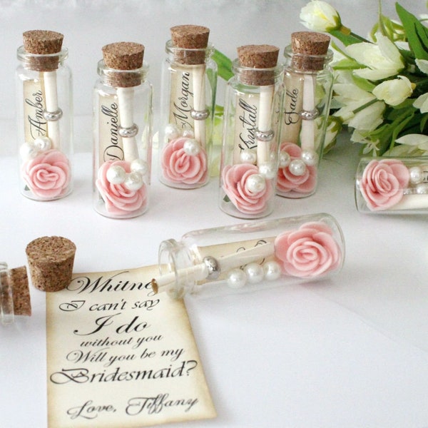 Bridesmaid Proposal Message in a Bottle - Ask Bridesmaid Proposal Gift, Maid of Honor Gift, Flower Girl Proposal, Custom Proposal Box